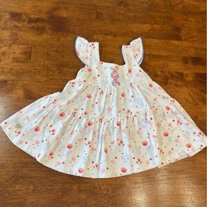 Wildflowers girls pink purple floral heart tunic top dress tiered size 2